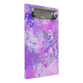抽象芸術トレンディー迷彩柄ピンクパープルブルー ミニクリップボード (アングル)