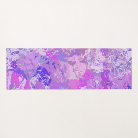 抽象芸術トレンディー迷彩柄ピンクパープルブルー ヨガマット (裏面(横))
