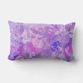 抽象芸術トレンディー迷彩柄ピンクパープルブルー ランバークッション (裏面)