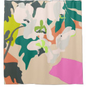 抽象芸術トロピカルオーキズホモダンーム シャワーカーテン (正面)