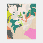 抽象芸術トロピカルオーキズホモダンーム フリースブランケット (正面)