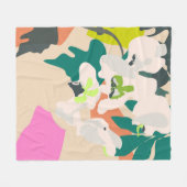 抽象芸術トロピカルオーキズホモダンーム フリースブランケット (正面(横))