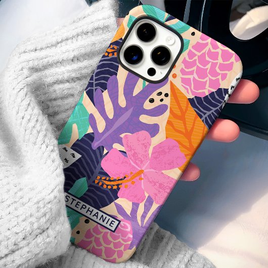 抽象芸術トロピカルジャングル名前をカスタムする Case-Mate iPhoneケース