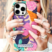 抽象芸術トロピカルジャングル名前をカスタムする Case-Mate iPhoneケース