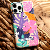 抽象芸術トロピカルジャングル名前をカスタムする Case-Mate iPhoneケース