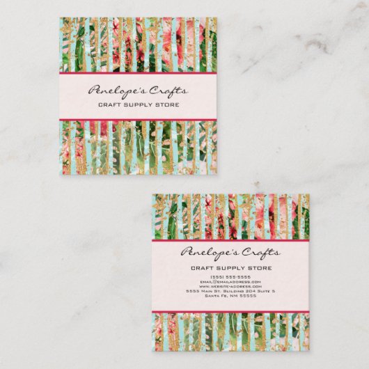 抽象芸術トロピカルスクエア スクエア名刺 (正面/裏面)