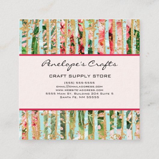 抽象芸術トロピカルスクエア スクエア名刺 (裏面)