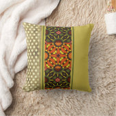 抽象芸術トロピカルチャートゥルーズグリーンタウペオレンジ クッション (ブランケット)