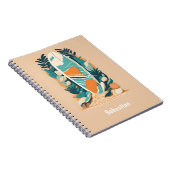 抽象芸術トロピカルビーチサーフボ10代のードジャーナル ノートブック (右側)