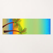 抽象芸術トロピカルライフパームツリーズシースケープ ヨガマット (正面(横))