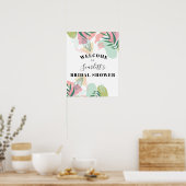 抽象芸術トロピカル葉ブライダルシャワー歓迎 ポスター (キッチン)