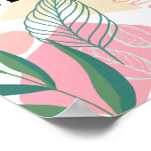 抽象芸術トロピカル葉ブライダルシャワー歓迎 ポスター (角)