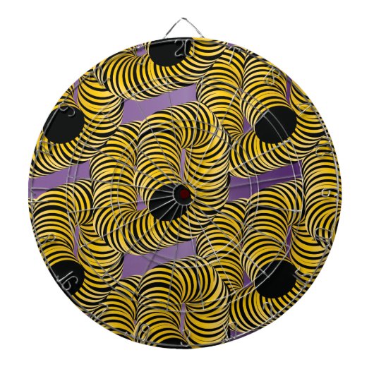 抽象芸術トンネトリップ（幻覚体験）のようなルブラックパープル ダーツボード (正面)