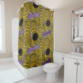 抽象芸術トンネルイエローブラックパープルグラデーション シャワーカーテン (インサイチュ)