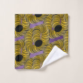 抽象芸術トンネルイエローブラックパープルグラデーション バスタオルセット (ウォッシュタオル)