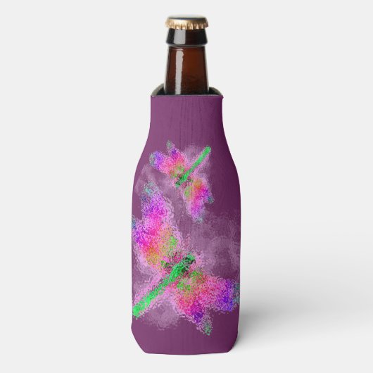 抽象芸術トンボ芸術（紫） ボトルクーラー (ボトル正面)