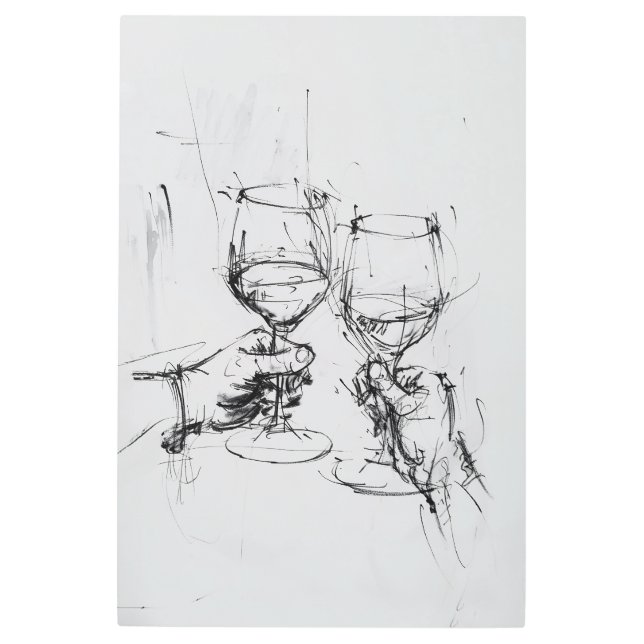 抽象芸術トーストスケッチ –  メタルプリント (正面)