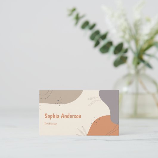 抽象芸術トーンのミニマリスト 名刺 (スタンド正面)