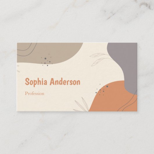 抽象芸術トーンのミニマリスト 名刺 (正面)