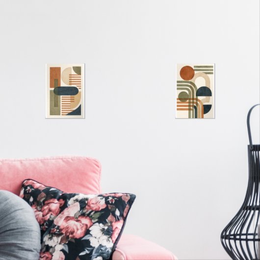 抽象芸術トーンの幾何形状 (リビング)