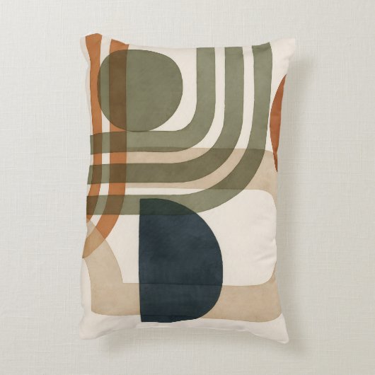抽象芸術トーンの幾何形状 アクセントクッション (裏面(縦))