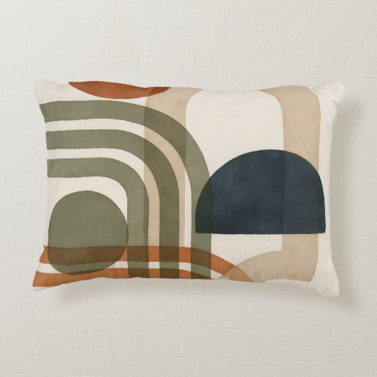抽象芸術トーンの幾何形状 アクセントクッション (裏面)