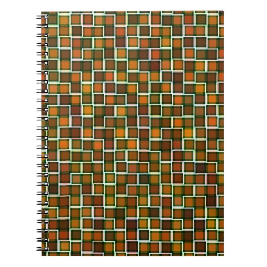 抽象芸術トーン正方形パターン ノートブック (正面)