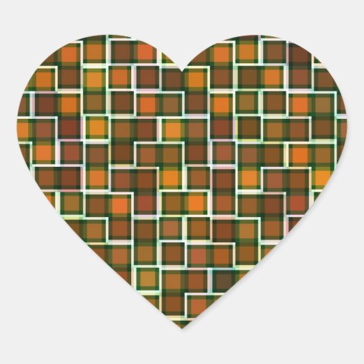 抽象芸術トーン正方形パターン ハートシール (正面)