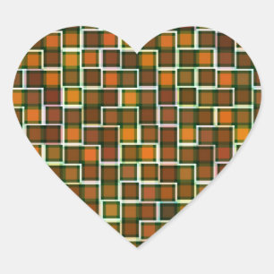 抽象芸術トーン正方形パターン ハートシール
