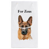 抽象芸術ドイツシェパード抱き枕 スモールペーパーバッグ (裏面)