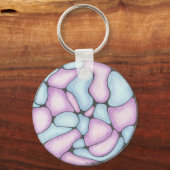 抽象芸術ドゥードルアートキーリング。 キーホルダー (裏面)