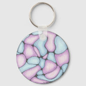 抽象芸術ドゥードルアートキーリング。 キーホルダー (裏面)