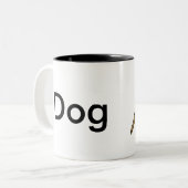 抽象芸術ドッグイラストレーション ツートーンマグカップ (正面左)