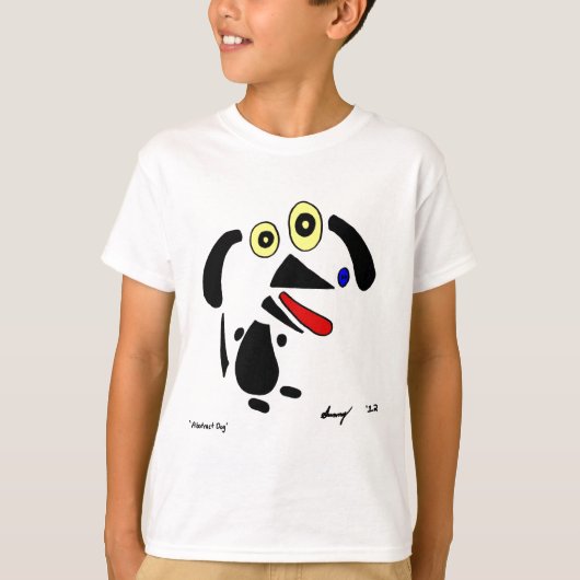 抽象芸術ドッグキッズベーシックTシャツ Tシャツ (正面)