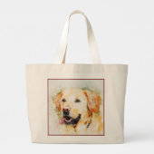 抽象芸術ドッグプリント ラージトートバッグ (裏面)