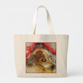 抽象芸術ドッグプリント ラージトートバッグ (裏面)