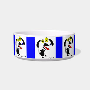 抽象芸術ドッグペットボウル – 青 ボウル
