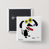 抽象芸術ドッグボタン 缶バッジ (正面&裏面)