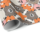 抽象芸術ドッグ顔デザイン ラッピングペーパー (ロールコーナー)
