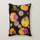 抽象芸術ドットおもしろいリバーシブルブラック/レッド アクセントクッション (正面(垂直))