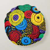 抽象芸術ドットアート4 ラウンドクッション (裏面)