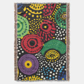 抽象芸術ドットアート8 スローブランケット (正面縦)