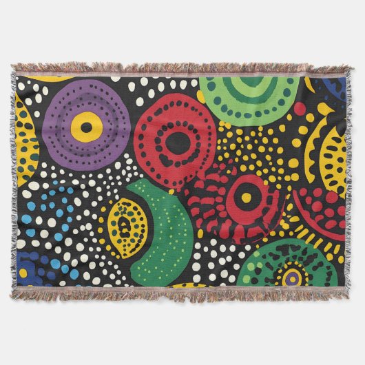 抽象芸術ドットアート8 スローブランケット (正面)
