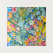 抽象芸術ドットスミアブラシストロークアクリルと水 タペストリー (正面(横))