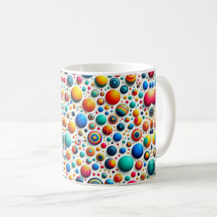 抽象芸術ドット幾何レトロ コーヒーマグカップ