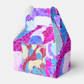 抽象芸術ドット明るいピンク色の青い円おもしろい フェイバーボックス (裏面サイド)