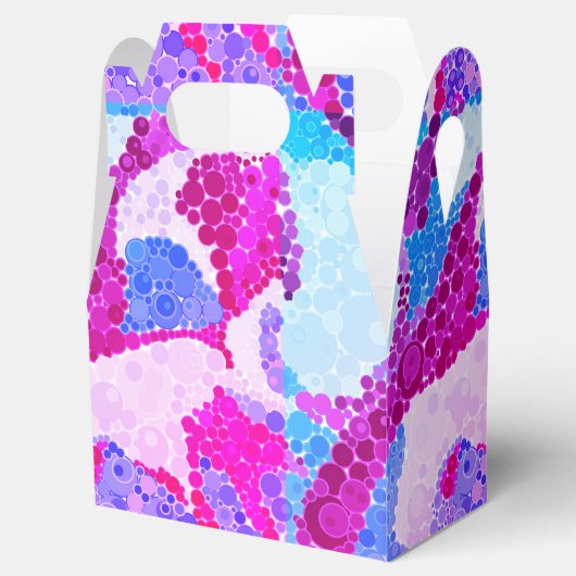 抽象芸術ドット明るいピンク色の青い円おもしろい フェイバーボックス (オープン)