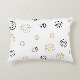 抽象芸術ドット金ゴールドとグレーパターン アクセントクッション