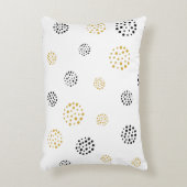 抽象芸術ドット金ゴールドとグレーパターン アクセントクッション (正面(垂直))