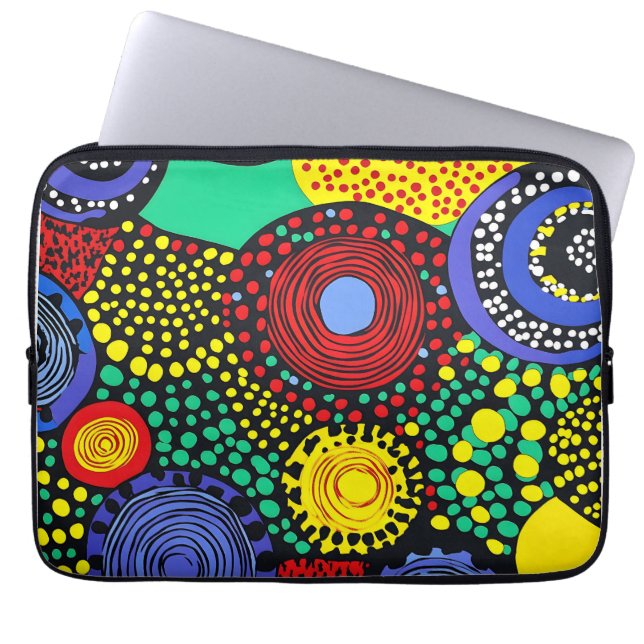 抽象芸術ドット3 ラップトップスリーブ (正面)